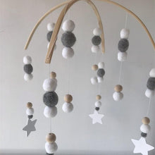 将图片加载到图库查看器,Baby Nordic Wooden Beads Wind Chimes with Wool Balls Nursery Mobile Crib Bed Bell Baby Bedroom Ceiling Wooden Beads Wind Chime Hanging Newborn Baby Bed Hanging Wind-bell Crib Tent Kids Room Decorations Ornaments