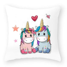 Load image into Gallery viewer, Baby Shower Unicorn Pillow Case Decorative Cute Pillowcase Pillow Protector Cushion Girl Unicorn Flowers Rose Pillow Case Sofa Bed Pillow Cover Prefect Gifts For Kids Party 45x45CM