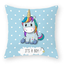 Load image into Gallery viewer, Baby Shower Unicorn Pillow Case Decorative Cute Pillowcase Pillow Protector Cushion Girl Unicorn Flowers Rose Pillow Case Sofa Bed Pillow Cover Prefect Gifts For Kids Party 45x45CM