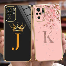 将图片加载到图库查看器,Back Shockproof Armor A-Z Letter Case For Xiaomi Redmi Note 10 Case Redmi Note 11S New 26 Letters Soft Slim Plating Phone Case For Xiaomi Redmi Note 10 Pro Max Bumper