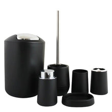 将图片加载到图库查看器,Bamboo Bathroom Accessories Set Plastic Bathroom Kit Soap Dispenser Toothbrush Cup Soap Dish Toilet Brush Holder Trash Can Bathroom Accessories Toothbrush Holder Toothbrush Cup Soap Dispenser Soap Dish Toilet Brush Holder Trash Can For Home Apartment