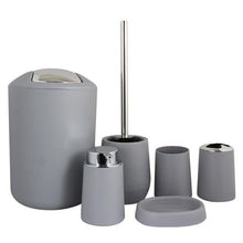将图片加载到图库查看器,Bamboo Bathroom Accessories Set Plastic Bathroom Kit Soap Dispenser Toothbrush Cup Soap Dish Toilet Brush Holder Trash Can Bathroom Accessories Toothbrush Holder Toothbrush Cup Soap Dispenser Soap Dish Toilet Brush Holder Trash Can For Home Apartment