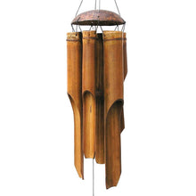 Load image into Gallery viewer, Bamboo Wind Chimes Handmade Hanging Big Bell Soothing Melodic Tones Indoor Outdoor Wall Hanging Wind Chimes Great As A Gift For Balcony Home Yard Garden Decorations For Mom
