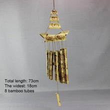 将图片加载到图库查看器,Bamboo Wind Chimes Pendant Balcony Outdoor Yard Garden Home Handmade Craft Wind Chimes With Rotating Hook Outdoor Decor Wind Chimes for Garden Patio Yard Home Antique Tubes Bell Handmade Wind Chime Wall Hanging Crafts Gift