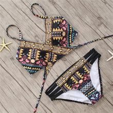 将图片加载到图库查看器,Bandage Bikini String Strappy Swim Wear Bathing Suit Swimsuit Beachwear Swimwear Women Bikini Women's Halter Bandage Bikini Strappy Bottom Two Piece Swimsuits