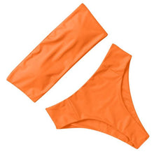 Load image into Gallery viewer, Bandage Bikini Swimwear Women Swimsuit High Waist Bikini Set Bathing Suit Push Up Women's Spaghetti Strap Bandeau Lace Up High Waist 2PCS Bikini Set