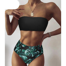 Load image into Gallery viewer, Bandage Bikini Swimwear Women Swimsuit High Waist Bikini Set Bathing Suit Push Up Women's Spaghetti Strap Bandeau Lace Up High Waist 2PCS Bikini Set