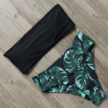 Load image into Gallery viewer, Bandage Bikini Swimwear Women Swimsuit High Waist Bikini Set Bathing Suit Push Up Women's Spaghetti Strap Bandeau Lace Up High Waist 2PCS Bikini Set