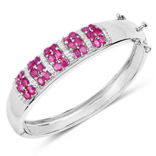 Load image into Gallery viewer, 6.65 Carat Genuine Ruby and White Topaz .925 Sterling Silver Bracelet