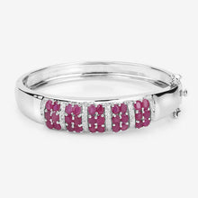 Load image into Gallery viewer, 6.65 Carat Genuine Ruby and White Topaz .925 Sterling Silver Bracelet