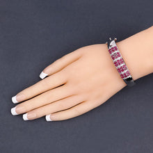 Load image into Gallery viewer, 6.65 Carat Genuine Ruby and White Topaz .925 Sterling Silver Bracelet