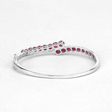 将图片加载到图库查看器,9.10 Carat Glass Filled Ruby .925 Sterling Silver Bangle