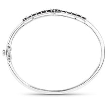 将图片加载到图库查看器,2.28 Carat Genuine Black Diamond .925 Sterling Silver Bangle
