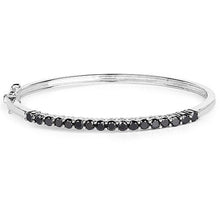 Load image into Gallery viewer, 2.50 Carat Genuine Black Diamond .925 Sterling Silver Bangle