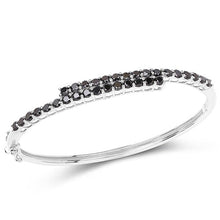 Load image into Gallery viewer, 4.00 Carat Genuine Black Diamond .925 Sterling Silver Bangle