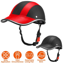 Load image into Gallery viewer, Baseball Cap Anti-UV Cycling Motorcycle Hat Leather Helmet