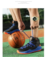 将图片加载到图库查看器,Basketball Black White Ankle Boots Mens Shoes Cushioning White Training Breathable Outdoor High Quality Sports Mens Sneakers Non Slip Outdoor Sneakers Cushioning Workout Sport Design