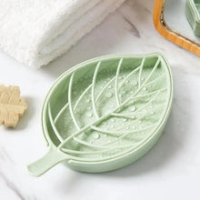 Load image into Gallery viewer, Bathroom Accessories Dish Plate Case Home Shower Leaf Shape Holder Container Soap Box Plastic Soap Box Dispenser Soap Rack Soap Dishes Leaf-Shaped Shower Soap Bar Holder With Draining Tray Fashionable Soap Dishes For Shower Kitchen