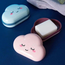 将图片加载到图库查看器,Bathroom Soap Dish Box Cute Cartoon Clouds Soap Holder Home Shower Travel Container Soap Tray Drainer Box Bathroom Accessories Soap Dish with Drain Soap Holder Soap Saver Easy Cleaning Dry Stop Soap