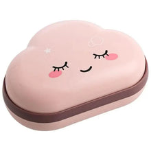 将图片加载到图库查看器,Bathroom Soap Dish Box Cute Cartoon Clouds Soap Holder Home Shower Travel Container Soap Tray Drainer Box Bathroom Accessories Soap Dish with Drain Soap Holder Soap Saver Easy Cleaning Dry Stop Soap