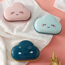将图片加载到图库查看器,Bathroom Soap Dish Box Cute Cartoon Clouds Soap Holder Home Shower Travel Container Soap Tray Drainer Box Bathroom Accessories Soap Dish with Drain Soap Holder Soap Saver Easy Cleaning Dry Stop Soap
