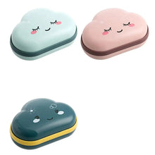 将图片加载到图库查看器,Bathroom Soap Dish Box Cute Cartoon Clouds Soap Holder Home Shower Travel Container Soap Tray Drainer Box Bathroom Accessories Soap Dish with Drain Soap Holder Soap Saver Easy Cleaning Dry Stop Soap