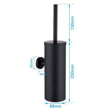 Load image into Gallery viewer, Bathroom Toilet Brush Holder Matt Black Stainless Steel Toilet Brush Wall Mounted For Bathroom Storage And Organization Toilet Bowl Brush with Stainless Steel Handle Durable Bristles Deep Cleaning Compact Bathroom Brush Save Space Good Grip