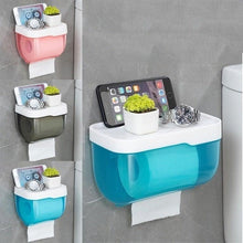 将图片加载到图库查看器,Bathroom Toilet Paper Holder Punch-free Waterproof Storage Box Toilet Paper Storage Rack Paper Towel Kitchen Storage Accessories Waterproof Toilet Paper Holder Wall Mounted Punch Free Paper Dispenser Transparent Storage Box Bathroom Kitchen Supply