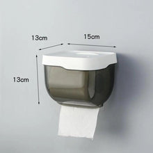将图片加载到图库查看器,Bathroom Toilet Paper Holder Punch-free Waterproof Storage Box Toilet Paper Storage Rack Paper Towel Kitchen Storage Accessories Waterproof Toilet Paper Holder Wall Mounted Punch Free Paper Dispenser Transparent Storage Box Bathroom Kitchen Supply