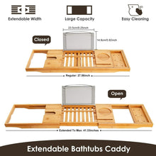 Load image into Gallery viewer, Bathtub Caddy Tray Crafted Bamboo