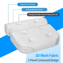 Load image into Gallery viewer, Bathtub Pillow Suction Cup Bath Pillow Air Mesh