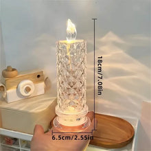 将图片加载到图库查看器,Battery-Powered LED Candle Lamp With Rose Pattern Refraction Halo Projection
