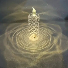 将图片加载到图库查看器,Battery-Powered LED Candle Lamp With Rose Pattern Refraction Halo Projection