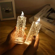 将图片加载到图库查看器,Battery-Powered LED Candle Lamp With Rose Pattern Refraction Halo Projection