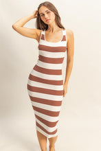 Load image into Gallery viewer, Striped Scoop Neck Wide Strap Knit Dress – Timeless Striped Knit Dress for Comfort and Style, Perfect for Every Occasion