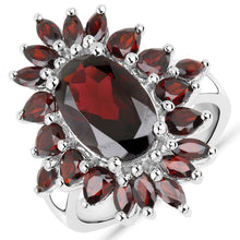 Load image into Gallery viewer, 20.24 Carat Genuine Garnet .925 Sterling Silver 3 Piece Jewelry Set (Ring, Earrings, and Pendant w/ Chain)