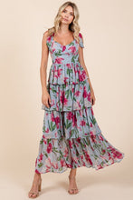 Load image into Gallery viewer, Layered Floral Sweetheart Neck Maxi Dress β Elegant and Romantic Floral Maxi Dress with Feminine Sweetheart Neckline