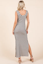 将图片加载到图库查看器,Striped Scoop Neck Sleeveless Maxi Dress For Women – Striped Maxi Dress, Sleeveless Dress, Summer Maxi Dress, Comfortable Knit Dress, Flattering Maxi Dress