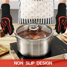 Load image into Gallery viewer, BBQ Oven Gloves High Temperature Resistance Barbecue Cooking Baking Heat Insulation 14 Inch Bracers Microwave Gloves Fireproof Kitchen Gloves for Outdoor Cooking BBQ Barbecue Accessories