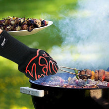 Load image into Gallery viewer, BBQ Oven Gloves High Temperature Resistance Barbecue Cooking Baking Heat Insulation 14 Inch Bracers Microwave Gloves Fireproof Kitchen Gloves for Outdoor Cooking BBQ Barbecue Accessories