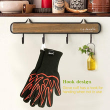 Load image into Gallery viewer, BBQ Oven Gloves High Temperature Resistance Barbecue Cooking Baking Heat Insulation 14 Inch Bracers Microwave Gloves Fireproof Kitchen Gloves for Outdoor Cooking BBQ Barbecue Accessories
