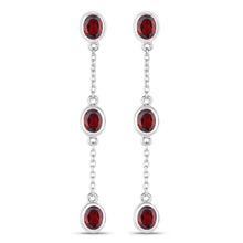 Load image into Gallery viewer, 2.70 Carat Genuine Garnet .925 Sterling Silver Earrings