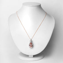 Load image into Gallery viewer, 8.14 Carat Genuine Morganite and White Diamond 14K Rose Gold Pendant