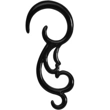 Load image into Gallery viewer, 12G Black Acrylic Southwestern Swirls Spiral Taper Set