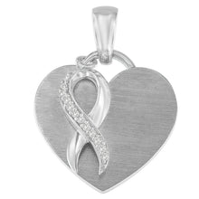 Load image into Gallery viewer, .925 Sterling Silver 1/10 cttw Diamond Heart Pendant Necklace (H-I, I1-I2)