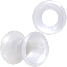 将图片加载到图库查看器,Thin Flexible White Silicone Tunnel Plug Set 6mm to 25mm