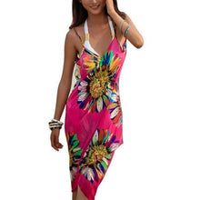 Load image into Gallery viewer, Beach Cover Ups Stripe Bikini Cover Up For Women With Tassel Summer Beach Dress Women Summer Casual Swing T Shirt Dresses Beach Cover Up Loose Dress Ladies Swimsuit Plus Size Beachwear