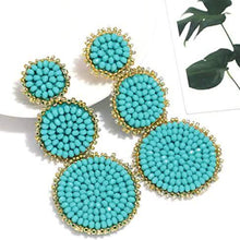 Load image into Gallery viewer, Beaded Drop Earrings Statement Seed Bead Earring