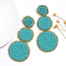 Load image into Gallery viewer, Beaded Drop Earrings Statement Seed Bead Earring