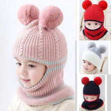 Load image into Gallery viewer, Beanies Baby Hat Pompon Winter Hat For Children Kids Balaclava Cap Knitted For Boys Girls Solid Color Warmer Beanie Caps Kids Winter Pompom Hat Knitted Ski Beanie Hat Double Pompom Beanie Cap for Girls Boys Kids Beanie Winter Hat Baby Kids Infant Toddler
